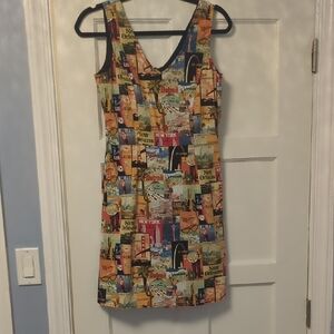 Retrolicious Colorful City Print Mini Dress